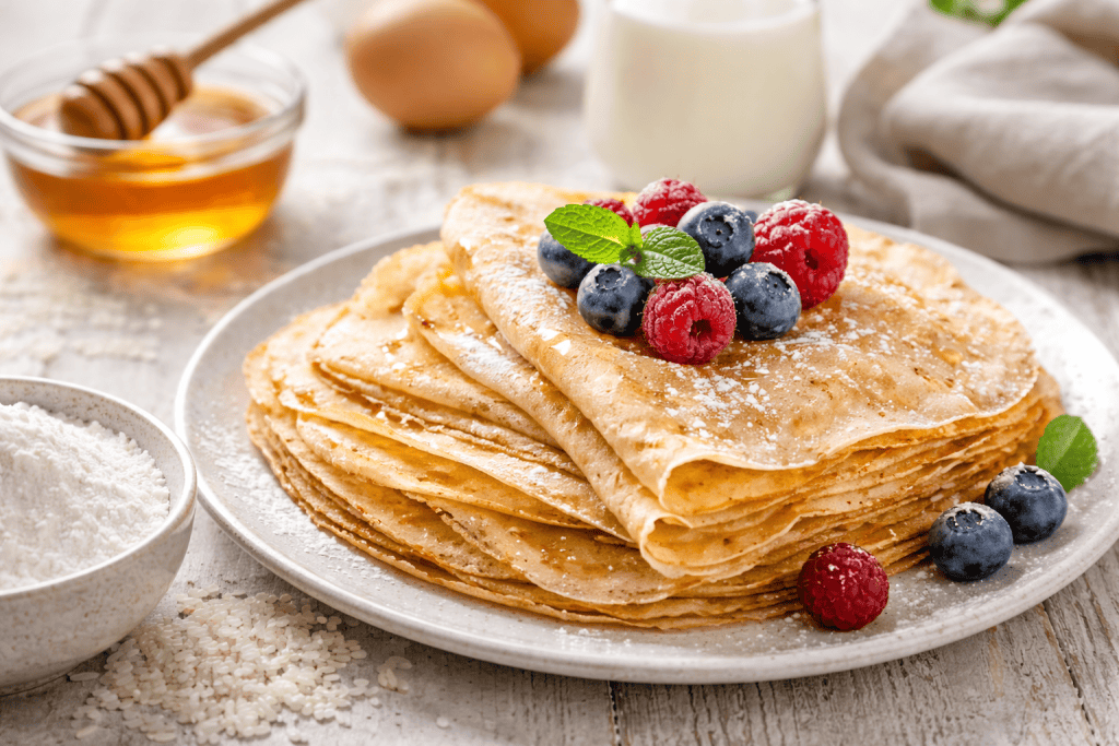 crêpes sur une assiette